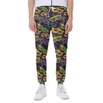 Mardi Gras Festival Pattern Print Scuba Joggers