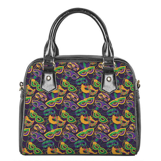 Mardi Gras Festival Pattern Print Shoulder Handbag