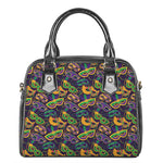 Mardi Gras Festival Pattern Print Shoulder Handbag