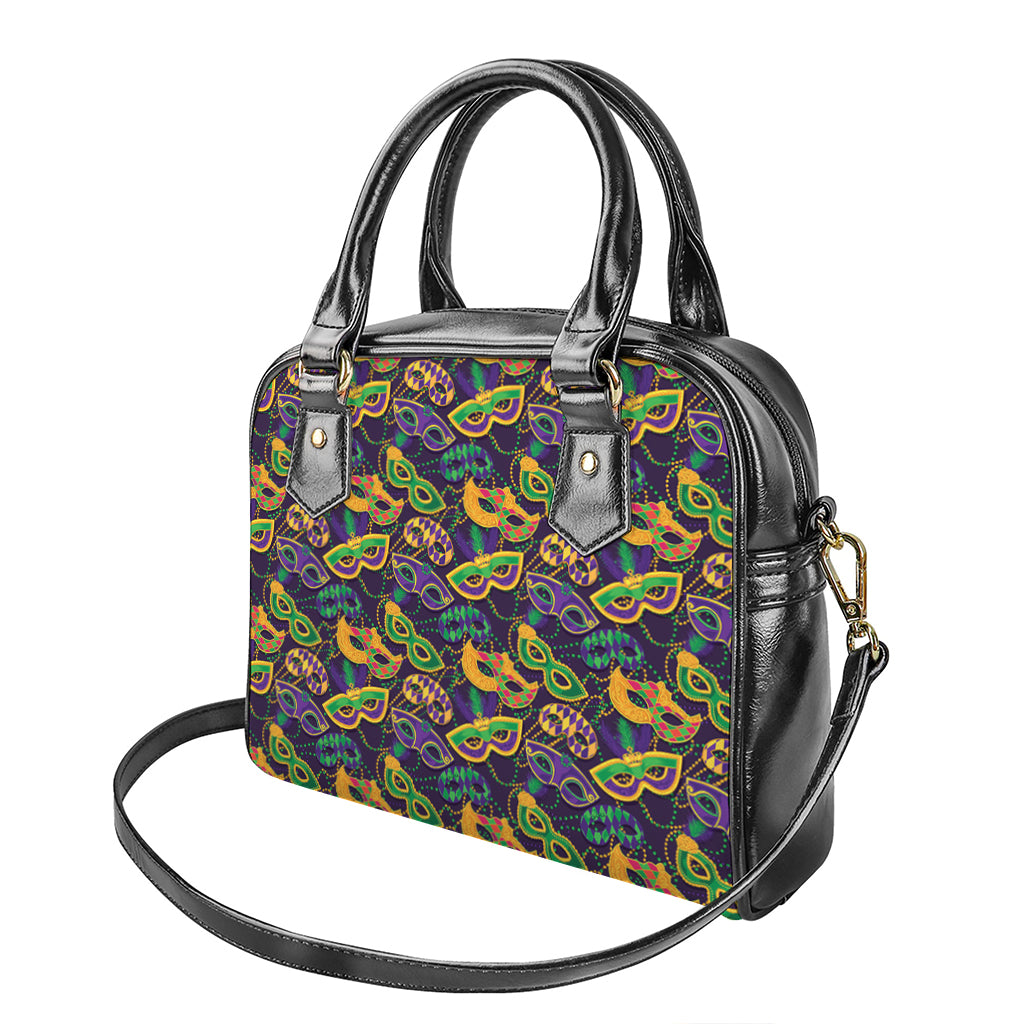 Mardi Gras Festival Pattern Print Shoulder Handbag