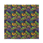 Mardi Gras Festival Pattern Print Silk Bandana