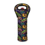 Mardi Gras Festival Pattern Print Single Neoprene Wine Tote