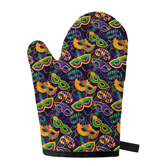 Mardi Gras Festival Pattern Print Single Oven Mitt