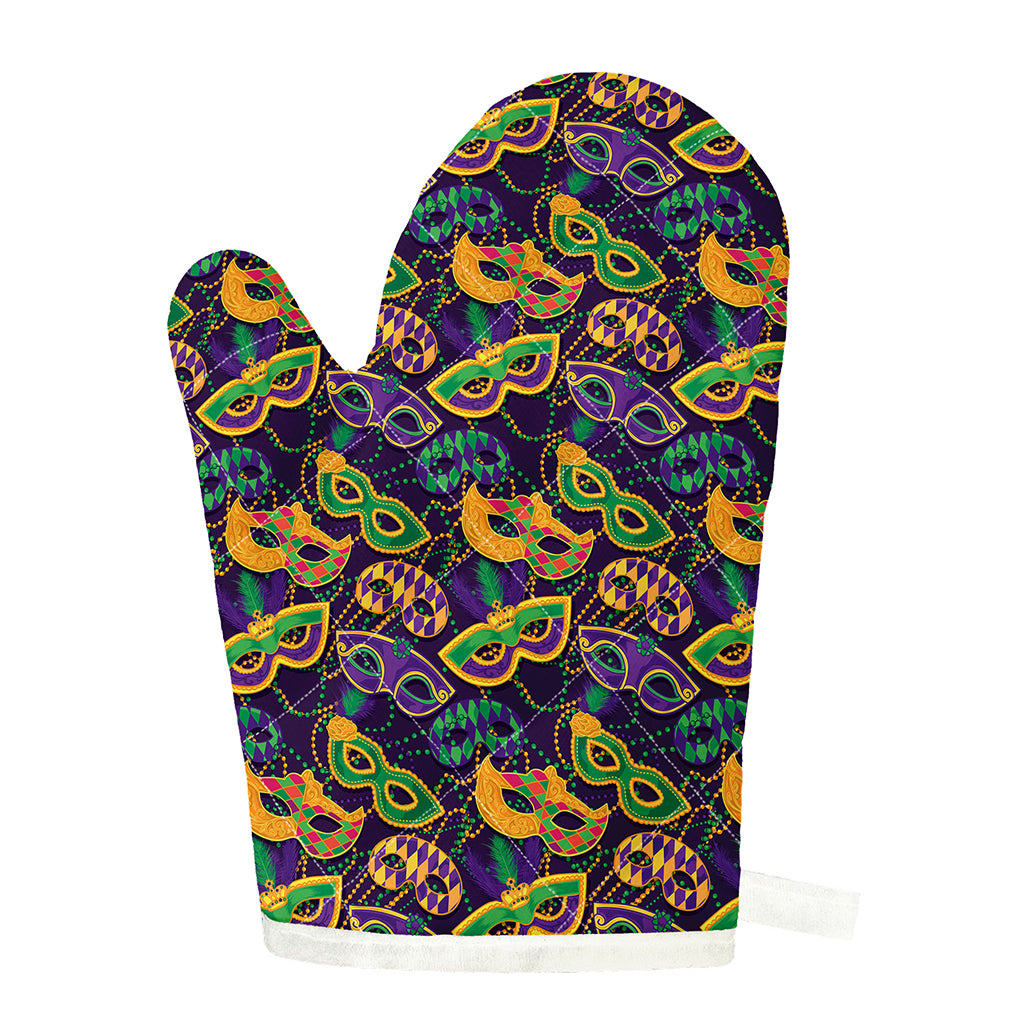Mardi Gras Festival Pattern Print Single Oven Mitt