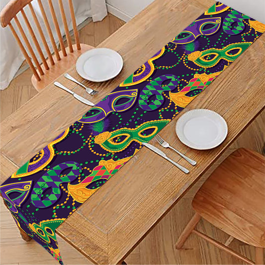 Mardi Gras Festival Pattern Print Table Runner