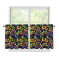 Mardi Gras Festival Pattern Print Tier Curtains