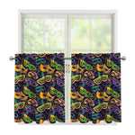 Mardi Gras Festival Pattern Print Tier Curtains