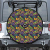 Mardi Gras Festival Pattern Print Tire Cover With Camera Hole