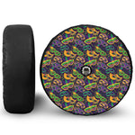 Mardi Gras Festival Pattern Print Tire Cover With Camera Hole