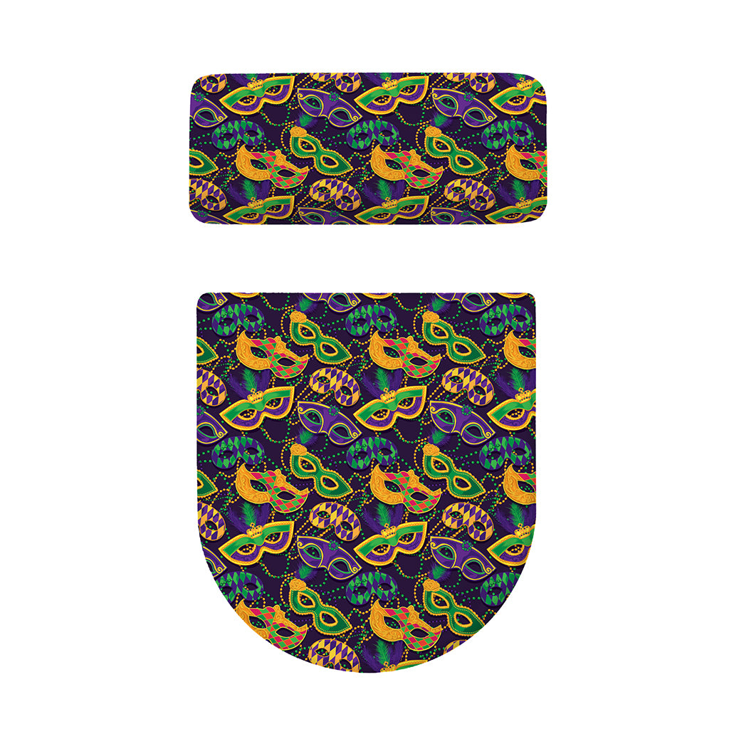 Mardi Gras Festival Pattern Print Toilet Lid And Tank Cover Set