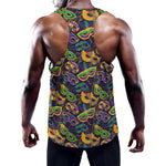 Mardi Gras Festival Pattern Print Training Tank Top