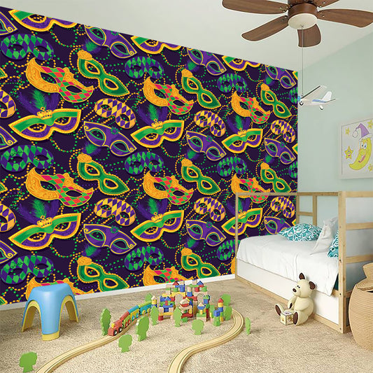 Mardi Gras Festival Pattern Print Wall Sticker