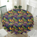 Mardi Gras Festival Pattern Print Waterproof Round Tablecloth