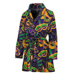 Mardi Gras Festival Pattern Print Women's Bathrobe