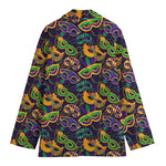 Mardi Gras Festival Pattern Print Women's Blazer