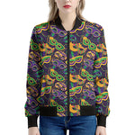 Mardi Gras Festival Pattern Print Women's Bomber Jacket