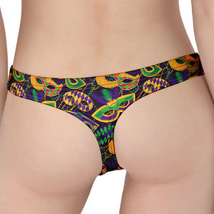 Mardi Gras Festival Pattern Print Women's Thong