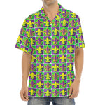 Mardi Gras Fleur De Lis Pattern Print Aloha Shirt