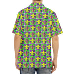 Mardi Gras Fleur De Lis Pattern Print Aloha Shirt