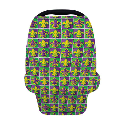 Mardi Gras Fleur De Lis Pattern Print Baby Seat Cover
