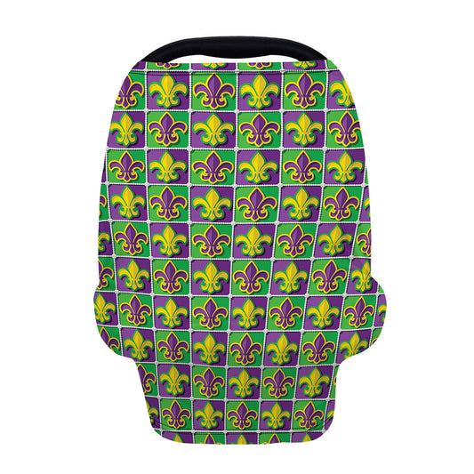 Mardi Gras Fleur De Lis Pattern Print Baby Seat Cover