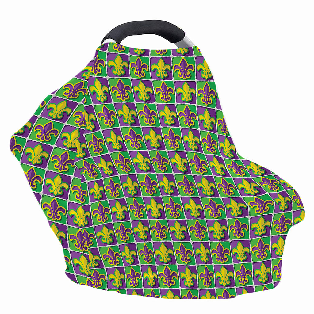 Mardi Gras Fleur De Lis Pattern Print Baby Seat Cover