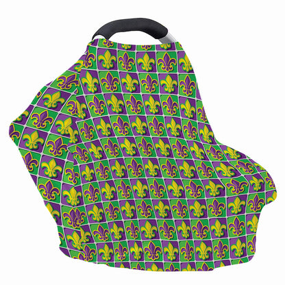 Mardi Gras Fleur De Lis Pattern Print Baby Seat Cover