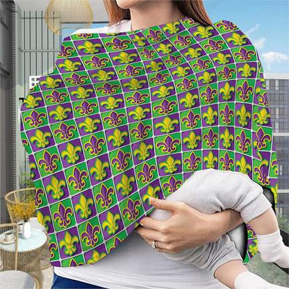 Mardi Gras Fleur De Lis Pattern Print Baby Seat Cover