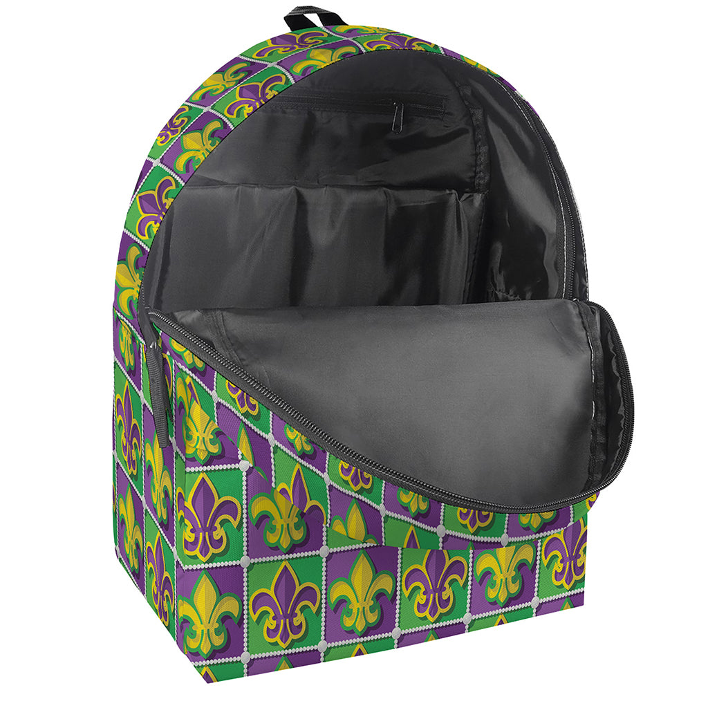 Mardi Gras Fleur De Lis Pattern Print Backpack