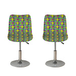 Mardi Gras Fleur De Lis Pattern Print Bar Stool Covers
