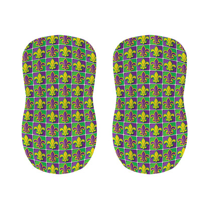 Mardi Gras Fleur De Lis Pattern Print Bar Stool Covers