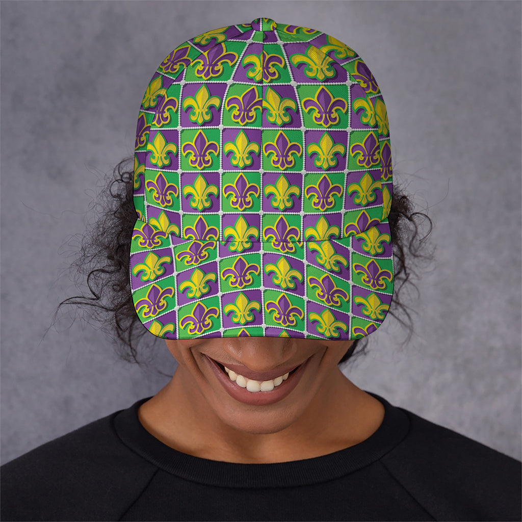Mardi Gras Fleur De Lis Pattern Print Baseball Cap