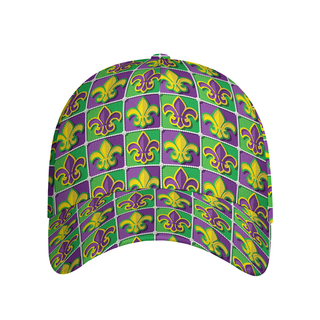 Mardi Gras Fleur De Lis Pattern Print Baseball Cap