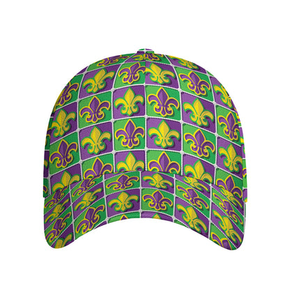 Mardi Gras Fleur De Lis Pattern Print Baseball Cap