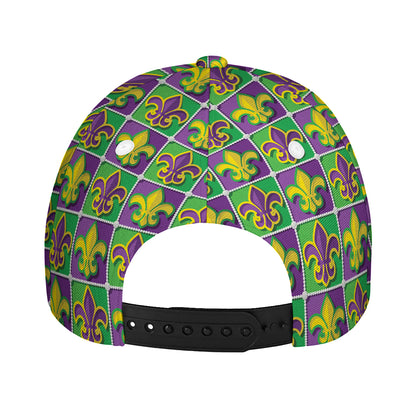 Mardi Gras Fleur De Lis Pattern Print Baseball Cap
