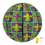 Mardi Gras Fleur De Lis Pattern Print Basketball