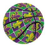 Mardi Gras Fleur De Lis Pattern Print Basketball