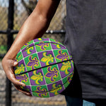 Mardi Gras Fleur De Lis Pattern Print Basketball