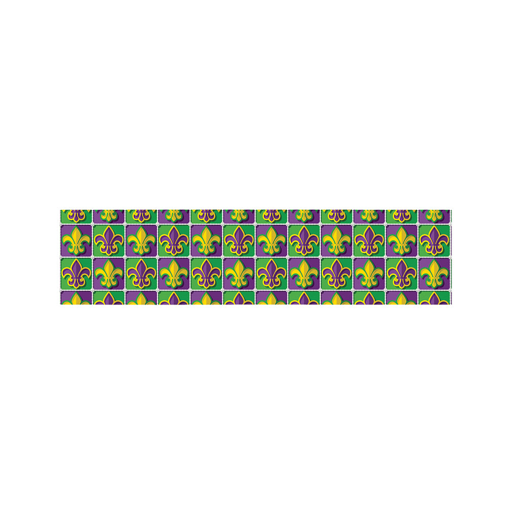 Mardi Gras Fleur De Lis Pattern Print Bed Runner