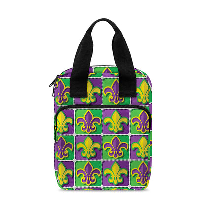 Mardi Gras Fleur De Lis Pattern Print Bible Tote Bag