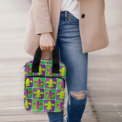 Mardi Gras Fleur De Lis Pattern Print Bible Tote Bag