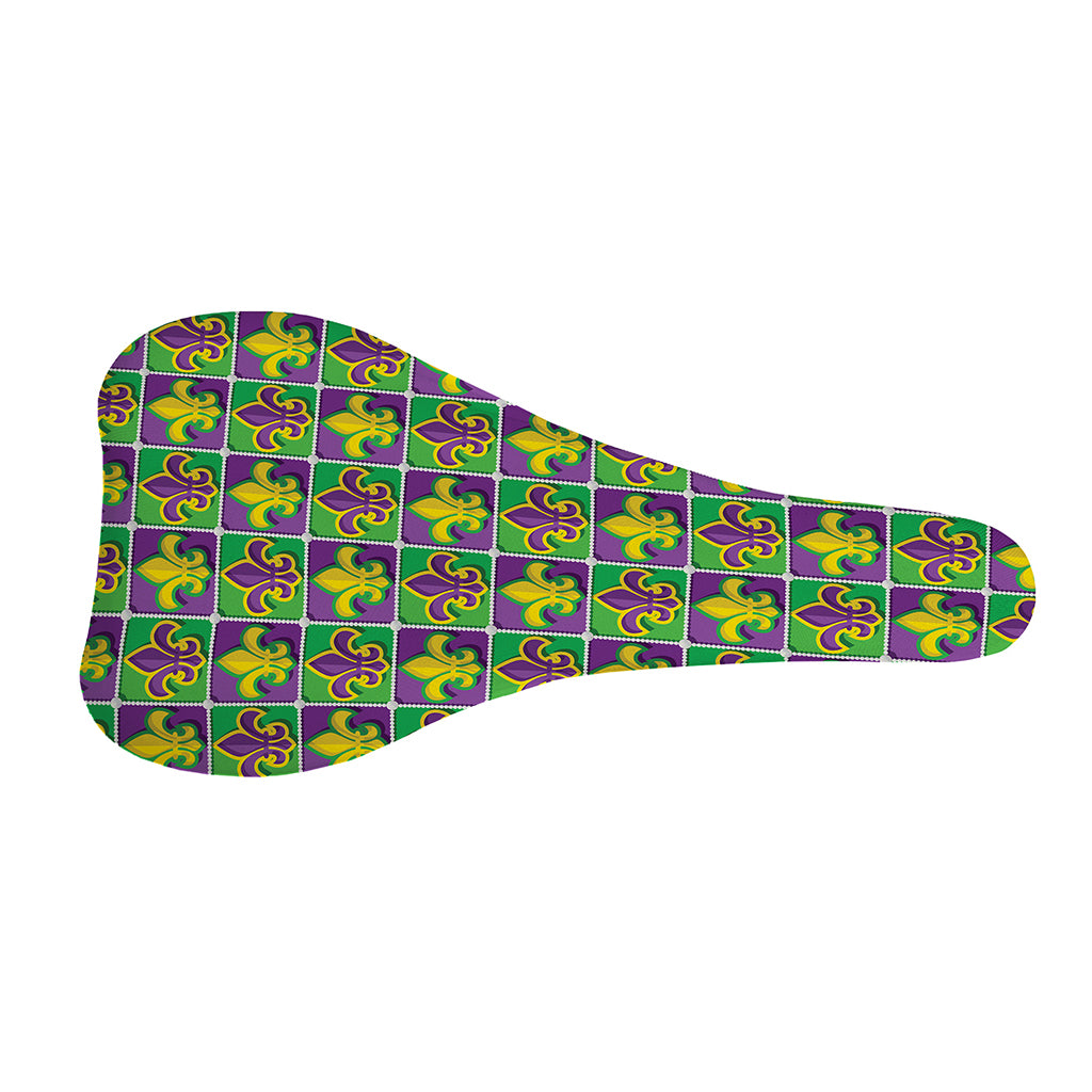 Mardi Gras Fleur De Lis Pattern Print Bicycle Seat Cover