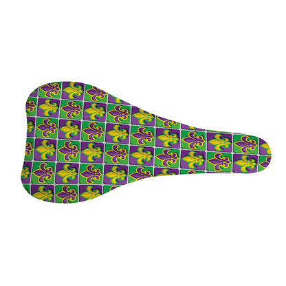 Mardi Gras Fleur De Lis Pattern Print Bicycle Seat Cover
