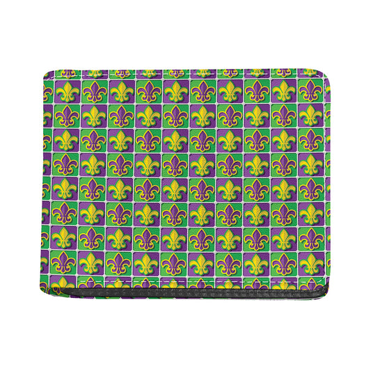 Mardi Gras Fleur De Lis Pattern Print Bifold Wallet