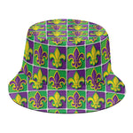 Mardi Gras Fleur De Lis Pattern Print Bucket Hat