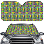 Mardi Gras Fleur De Lis Pattern Print Car Windshield Sun Shade