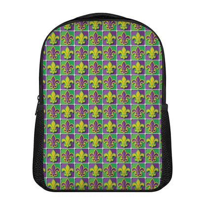 Mardi Gras Fleur De Lis Pattern Print Casual Backpack