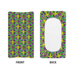 Mardi Gras Fleur De Lis Pattern Print Changing Pad Cover