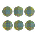 Mardi Gras Fleur De Lis Pattern Print Coaster Set
