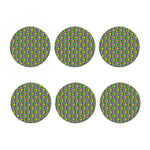 Mardi Gras Fleur De Lis Pattern Print Coaster Set